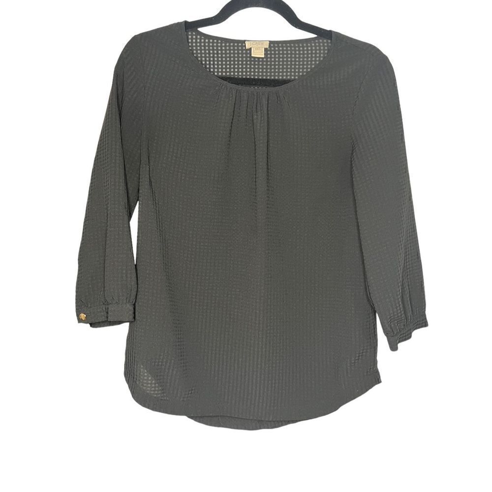 J. Crew Black 3/4 Sleeve Blouse - Women’s XXS